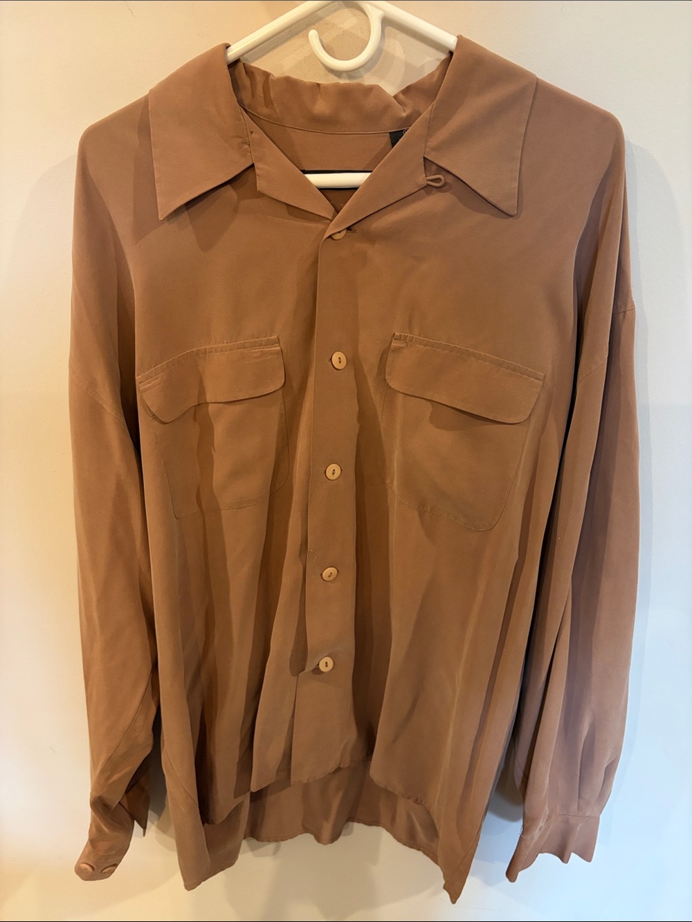 Metropolitan View Casual Button-Down Shirt in Chestnut Brown Men's L